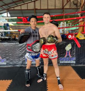 Kru Jay with a Thai fighter